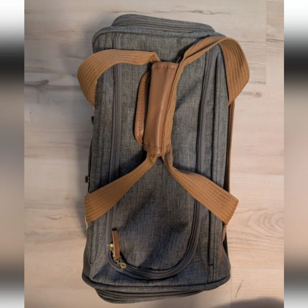 Sherpa Element Deluxe Travel Pet Carrier - Gray with Brown Accents